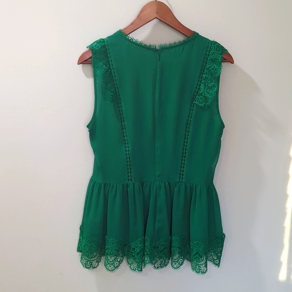 Ted Baker Green Lace Peplum Blouse Top - Picture 9 of 9
